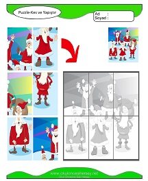 Puzzle Kes Yapıştır Çalışma Sayfaları